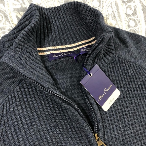 Men’s Alan Flusser Full Zip Long Sleeve Sweater XL - Picture 3 of 8
